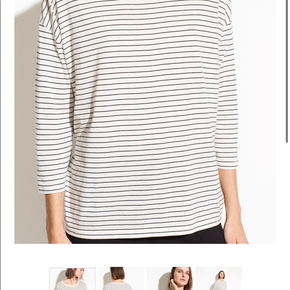 VINCE- Pencil stripe long sleeve Pima cotton shirt - Picture 5 of 5